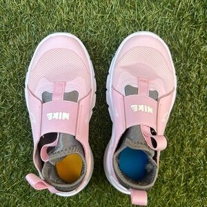 Nike Kids Pink and Gray Slip-On Sneakers